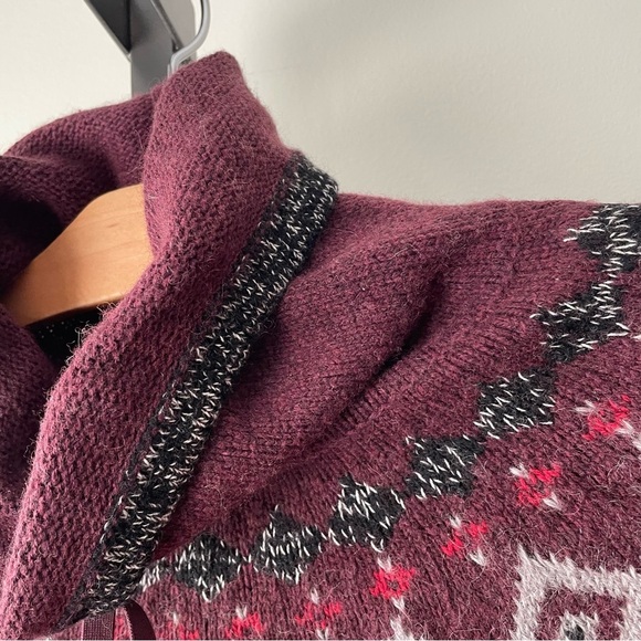 Eddie Bauer Wool Blend Fair Isle Turtleneck Roll Neck Knit Sweater Size Small - Picture 3 of 11